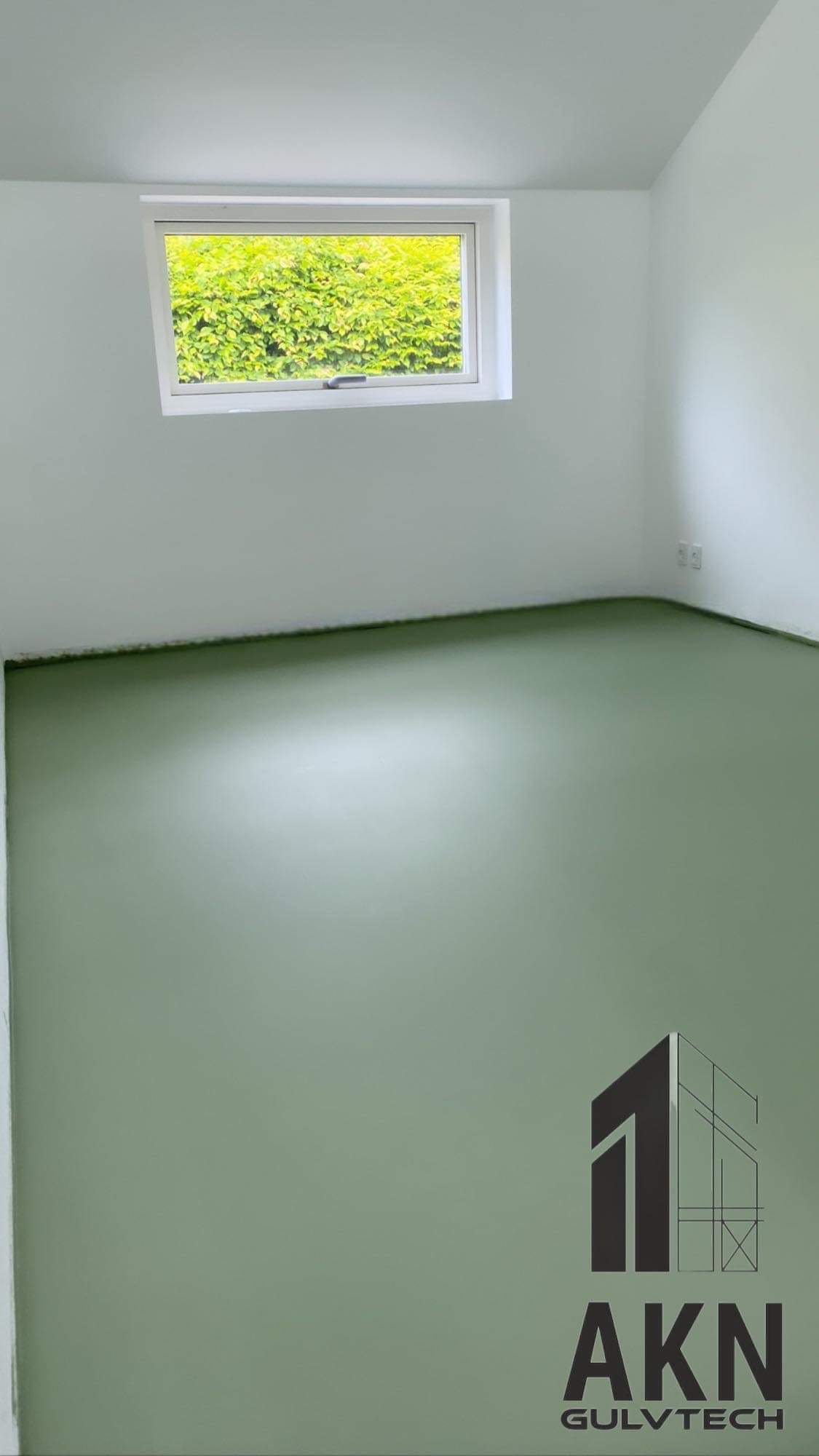 Polyurethan gulv / PU-gulve. Grøn nuance.